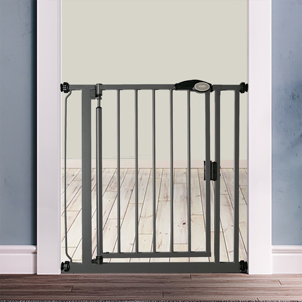 image 1 of Bettacare Auto Close Stair Gate, 68.5cm - 75cm, Slate Grey, Narrow, Narrow Pressure Fit Safety Gate, Baby Gate