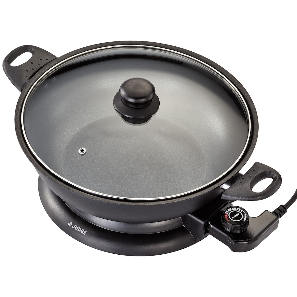 image 1 of Judge Electric Family Wok 32cm Non-Stick with Lid 1500W