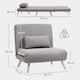 image 5 of HOMCOM Single Chair Bed, 3-in-1 Click Clack Convertible Bed Settee with Adjustable Backrest, Snow Flannel Upholstered Lounge Couch with Pillow for Living Room, Bedroom, Home Office, Small Space, Grey