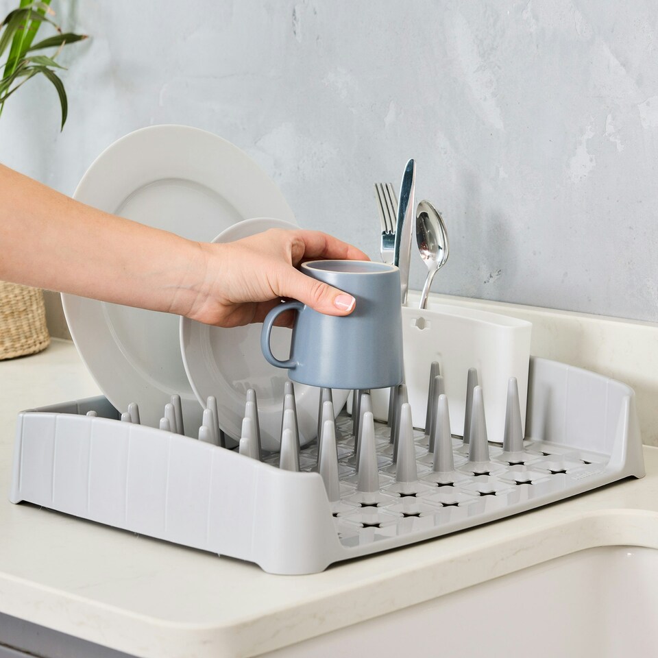 image 1 of Minky Dish Rack (Grey) & Caddy (White) Grey