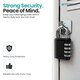 image 6 of 4-Digit Coded Padlock, Black Heavy-Duty Combination Padlock - 3pcs