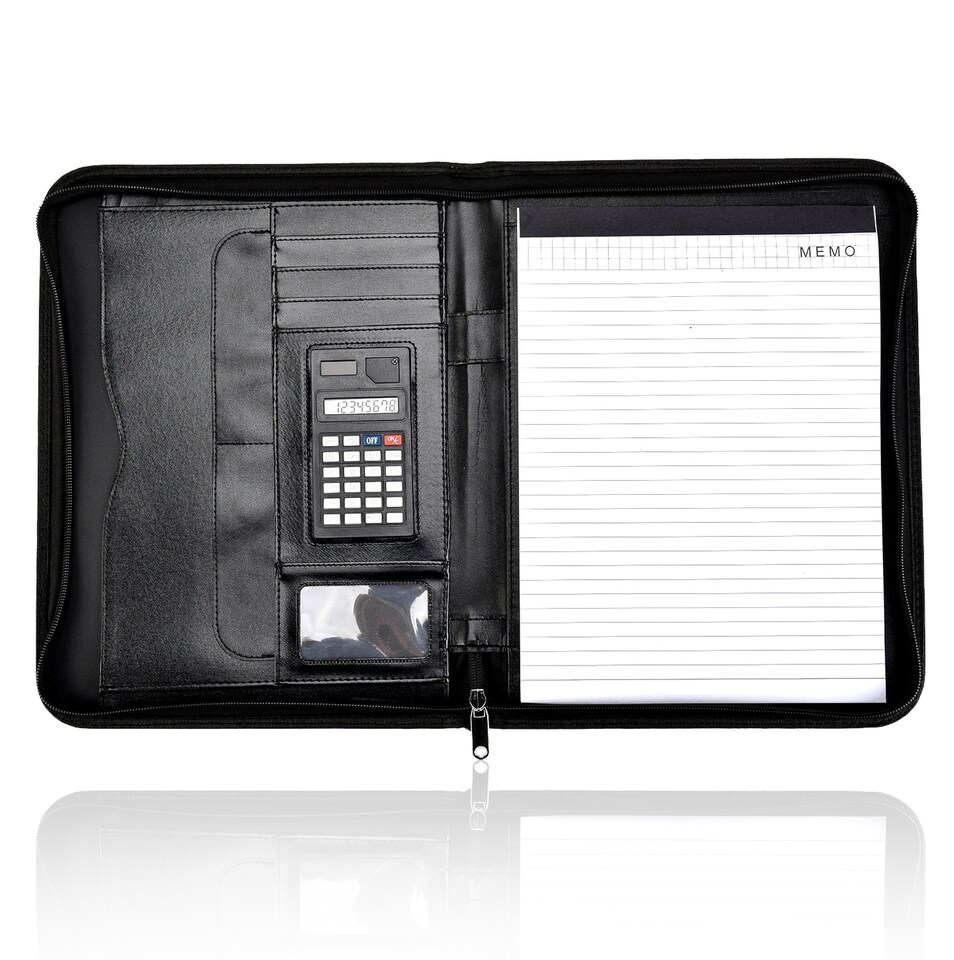 image 1 of ARPAN A4 Conference Folder Portfolio – Executive Business Organiser with Calculator, Writing Pad, Pen Holder & Document Storage for Office, Meetings & Interviews