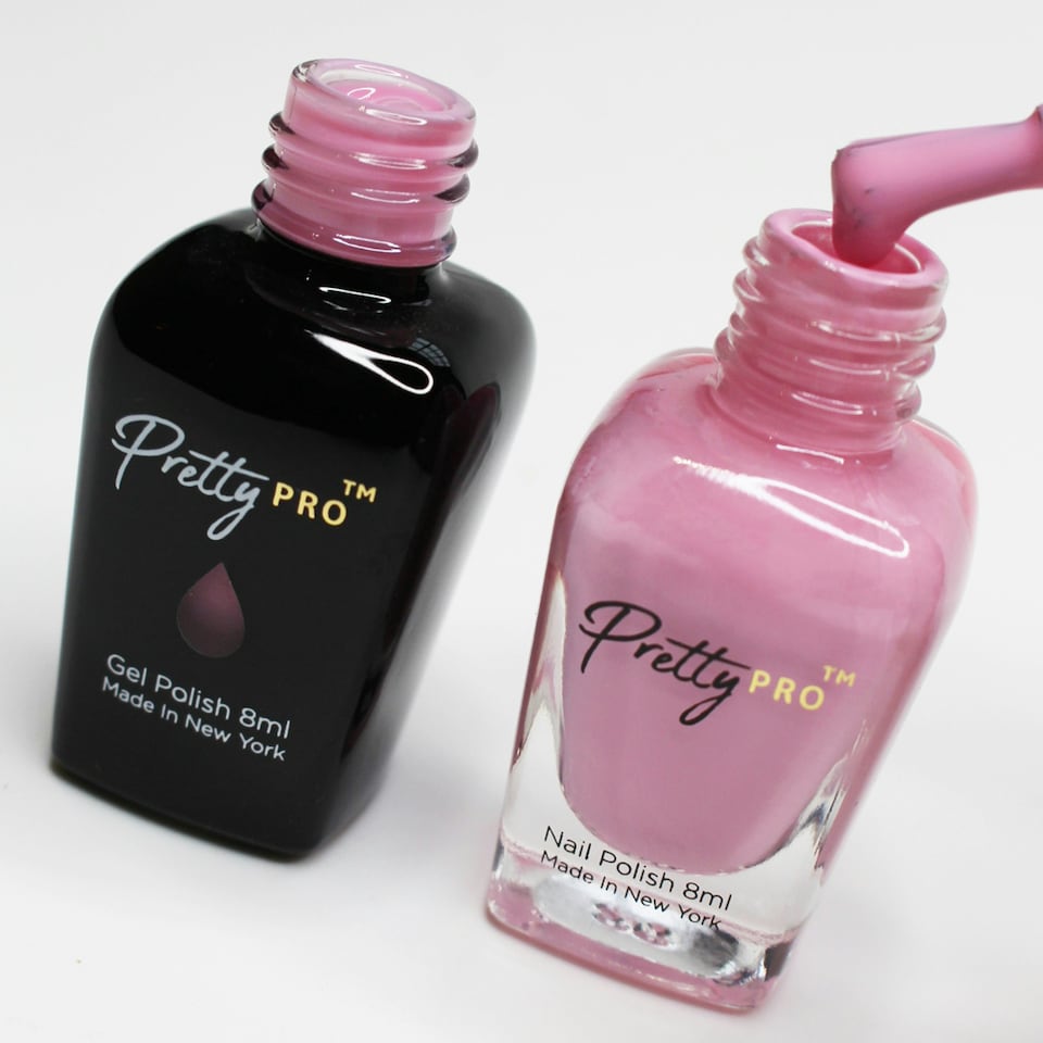 Pretty Pro A Pretty Pair Hema Free Gel Polish & Nail Polish Duo Simply Pink 2 x 8ml Pink
