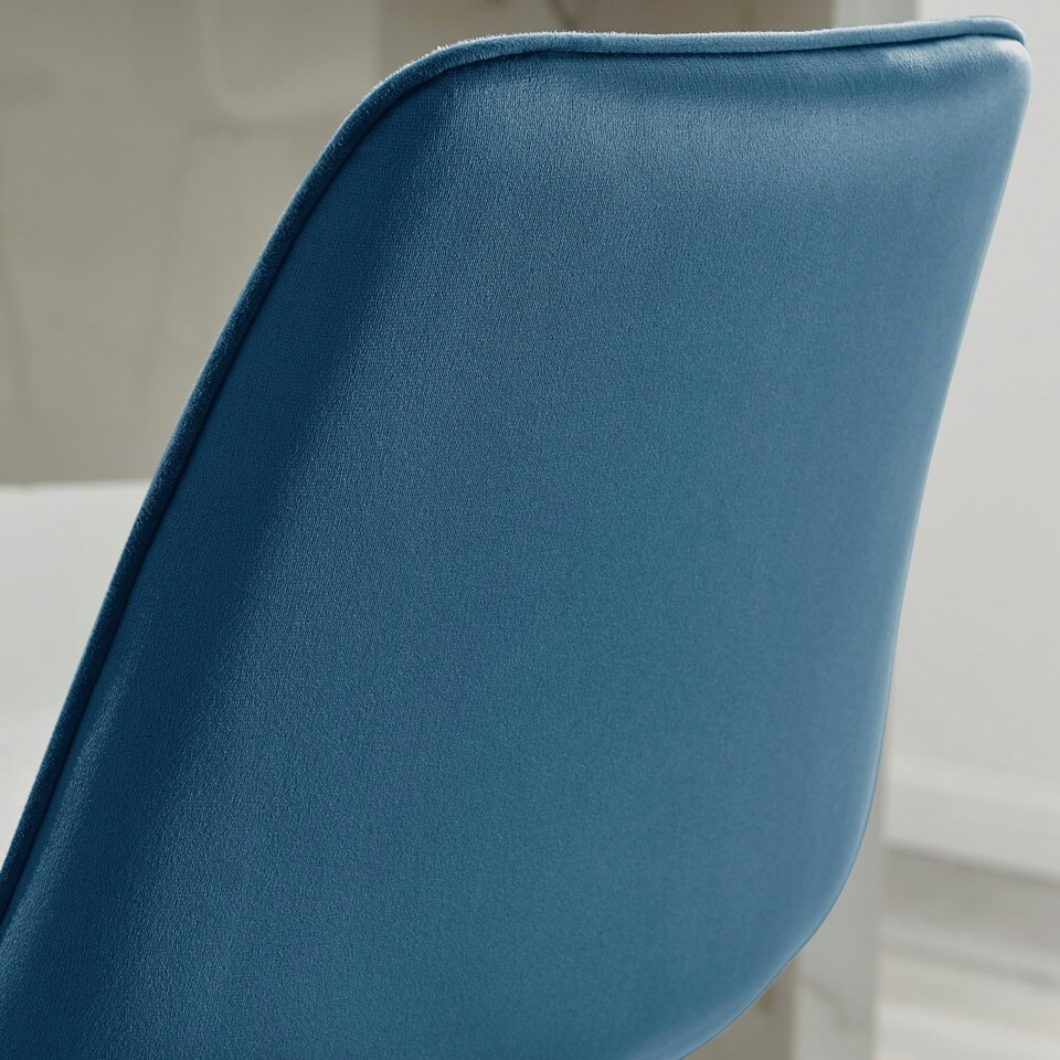 image 1 of Furniturebox Pesaro 2x Navy Velvet Black Legs Bar Chair