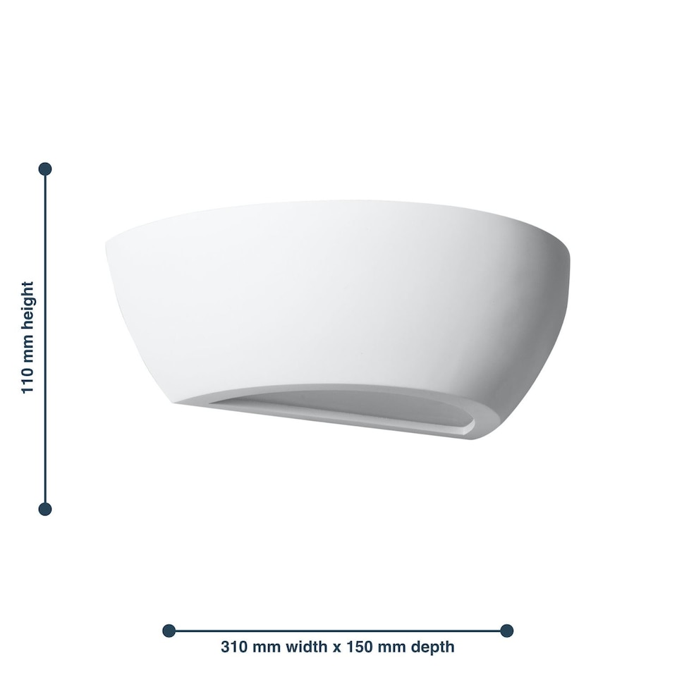 image 1 of Mazzaro - White E14 Plaster Wall Light | White | 1