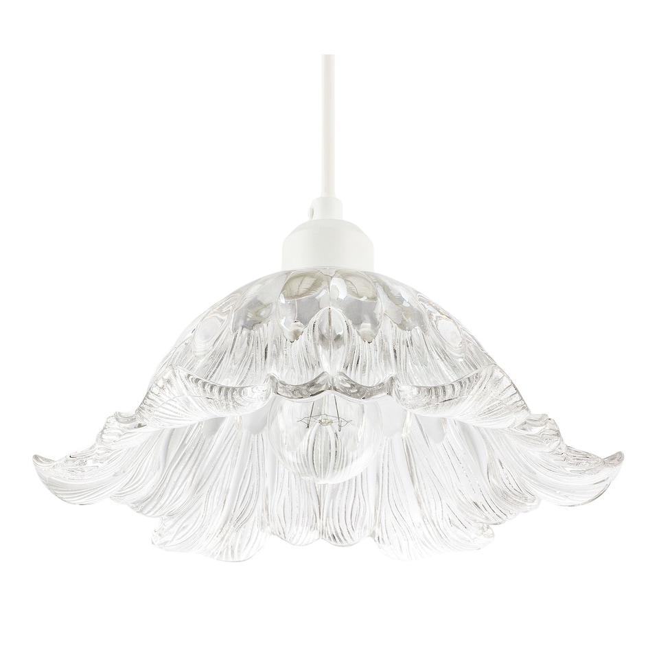 image 1 of Art Nouveau Sculptural Clear Glass Pendant Ceiling Lighting Shade