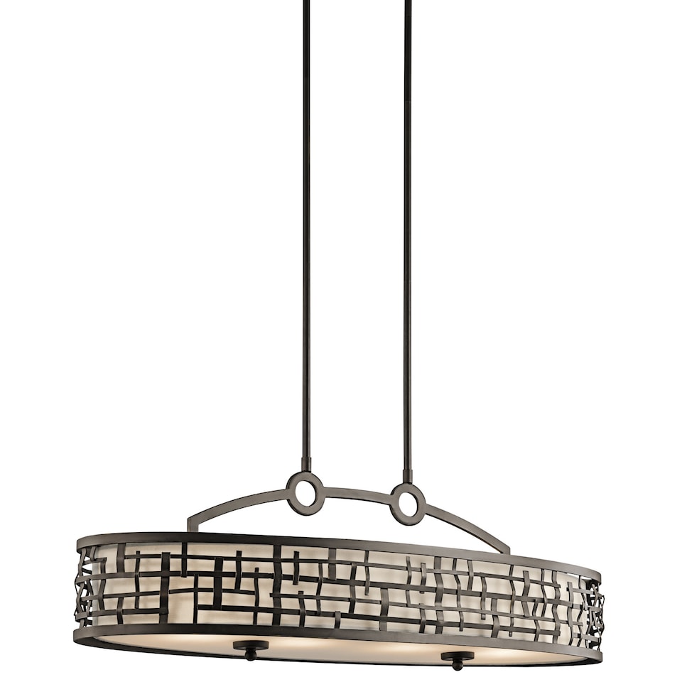 Loom 4 Light Pendant Bar Island Chandelier Light Olde Bronze, E27