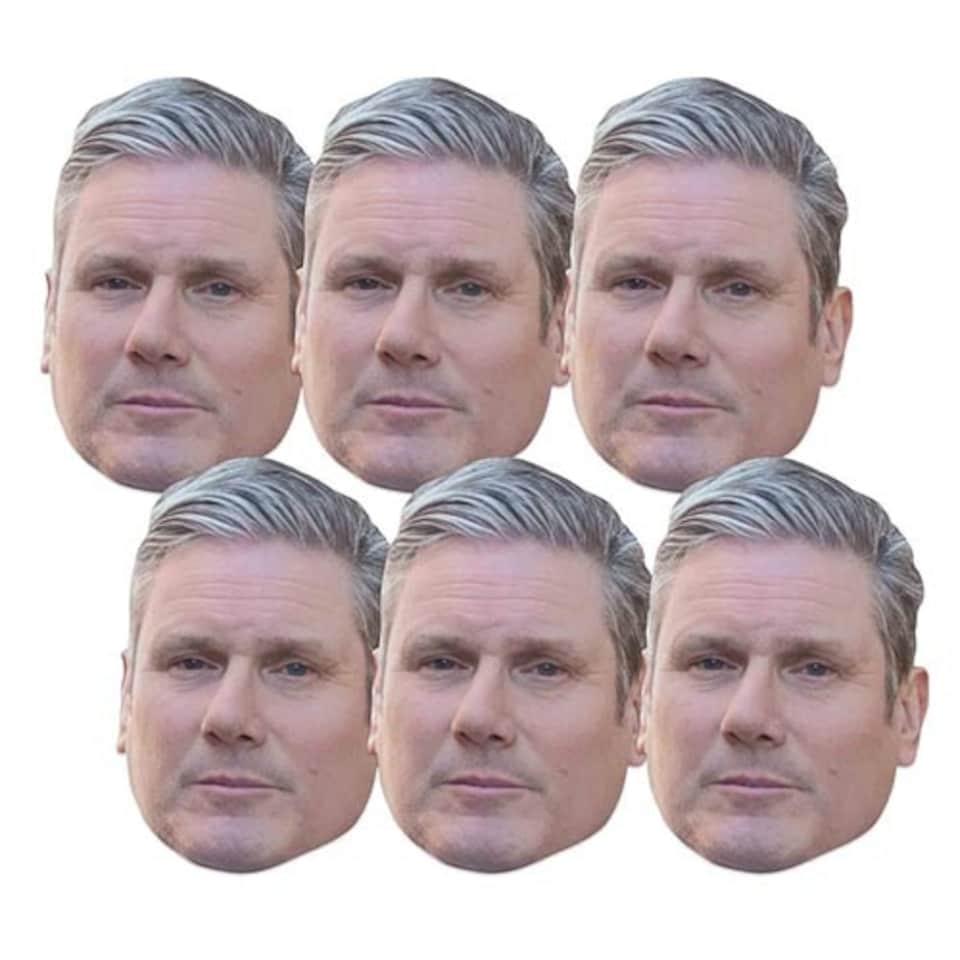 Keir Starmer Cardboard Face Masks - Pack of 6