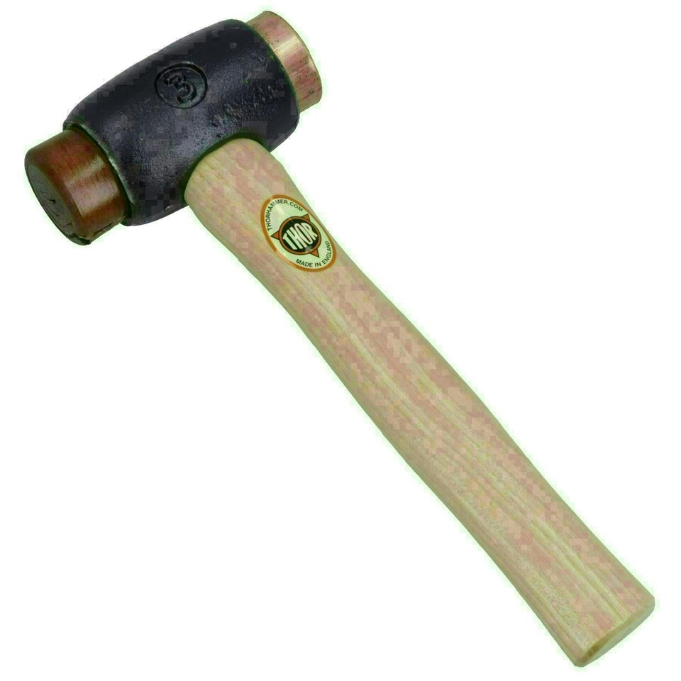 image 1 of Thor No 3 Copper and Rawhide / Hide Faced Hammer / Mallet Dead Blow 3lb TE398