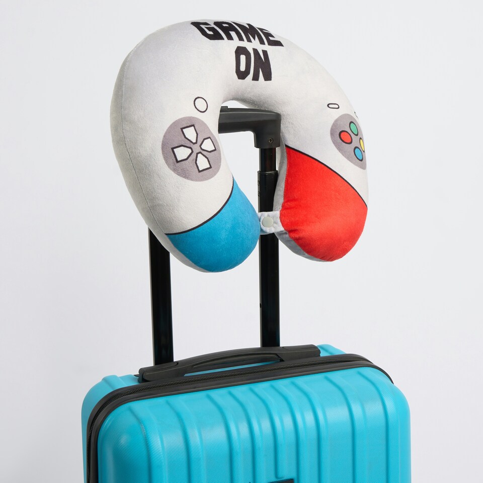 image 1 of OHS Gaming Controller Soft Plush U-Shaped Comfort Support Travel Neck Pillow, Multi