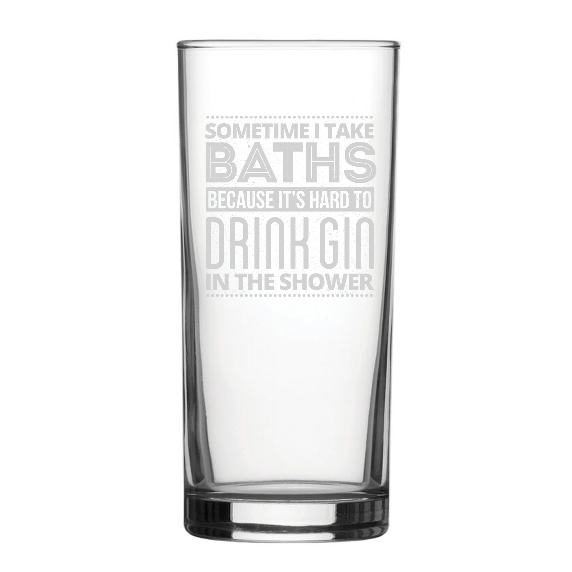 Personalised Gin Bath Joke Hiball Glass Birthday Gift for Friend