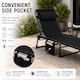 image 6 of Black Folding Sun Lounger with Adjustable Backrest - Portable Sunbed Chair, Steel Frame, Oxford Fabric, Garden Recliner Bed