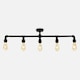 image 2 of ValueLights Industrial Steampunk Style 5 Way Satin Black Pipework Bar Ceiling Light
