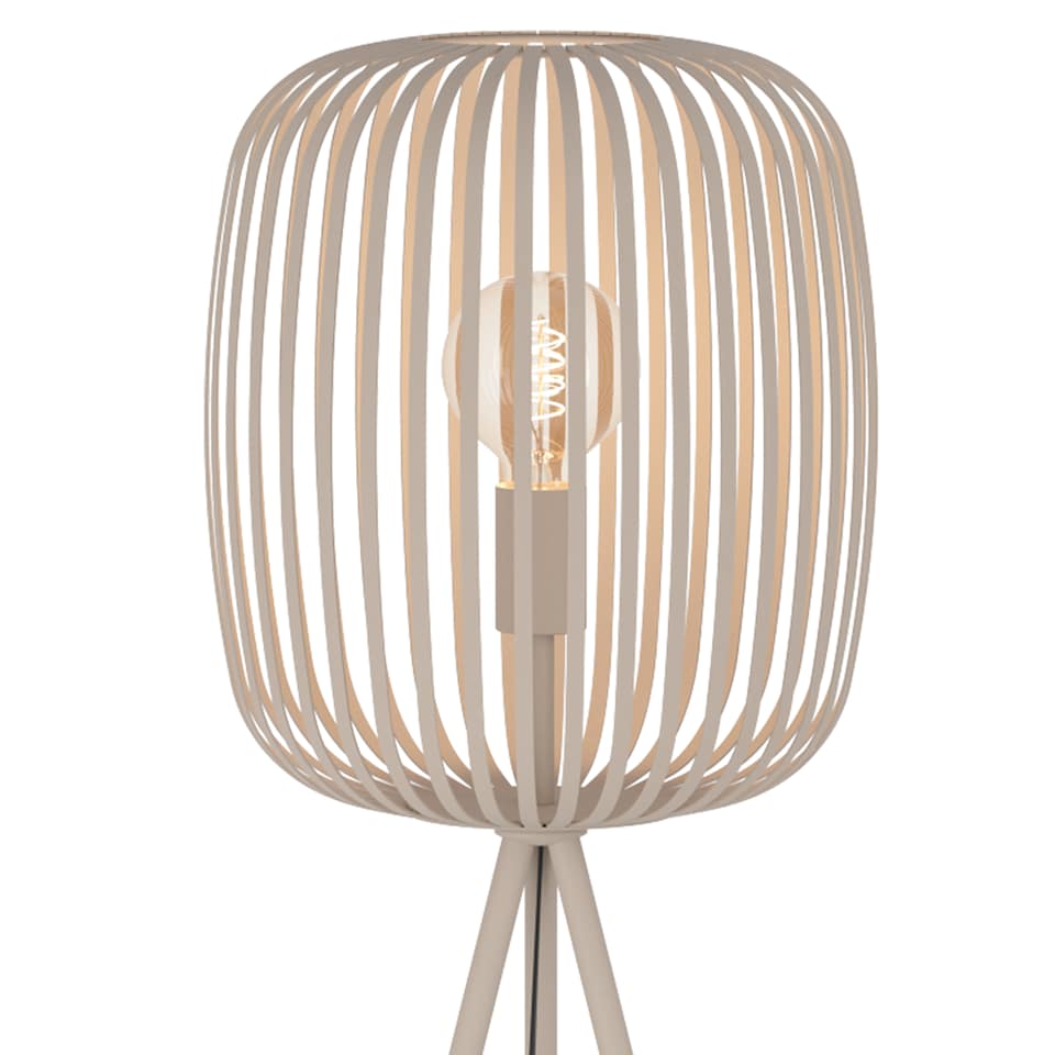 image 1 of EGLO Romazzina Sandy-coloured Caged Tripod Floor Lamp | Cream