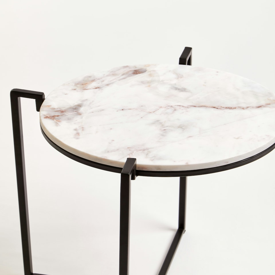 image 1 of Interiors by Premier Black Cross Legged Side Table, Compact And Lightweight Bedside Table, Elegant Design Small Lounge Table