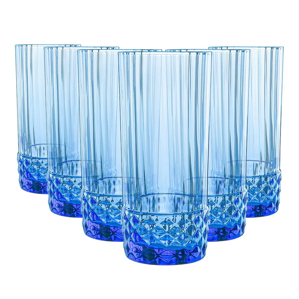 image 1 of Bormioli Rocco America '20s Highball Glasses - 490ml - Sapphire Blue - Pack of 6 Blue
