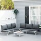 image 2 of Outsunny 3 Pcs Garden Seating Set w/ Sofa Lounge Table Outdoor Patio Furniture