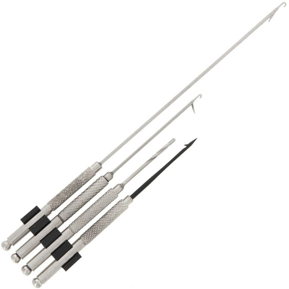 image 1 of NGT 4 Piece Stainless Tool Set - PVA Long, PVA Short, Baiting Needle, Drill