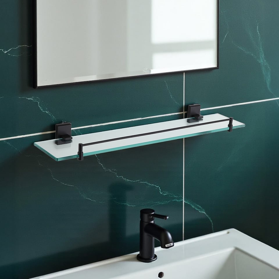 image 1 of Showerdrape Unity Black Stainless Steel Wall Mounted 7 Piece Bathroom Accessory Set | Multi | 1