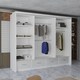 image 4 of Sleek High Gloss Sliding Wardrobe 255cm with Drawers | White/Black/Grey 3-Door Bedroom Storage White | White255cm