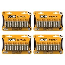 4x JCB AA Super Alkaline Batteries - Pack of 10 | Multi | AA | 10