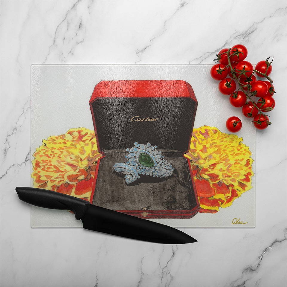 image 1 of A Special Present For Her Glass Chopping Board | Multi