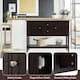 image 3 of COSTWAY Sideboard Storage Cabinet Narrow Console Table Brown