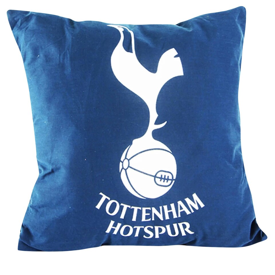 image 1 of Tottenham Hotspur FC Official Crest Design Cushion - Navy/White - One Size