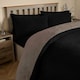 image 3 of OHS Luxury Teddy Fleece Reversible Duvet Cover and Pillowcase Bedding Set | Multi | Black/Natural | Double