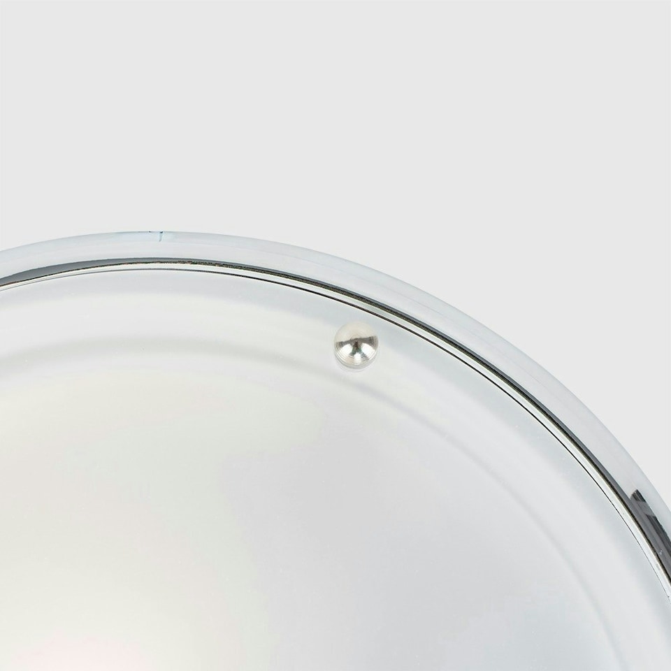 image 1 of ValueLights Flat Polished Chrome Opal Glass Diffuser IP44 Rated Bathroom Flush Ceiling Light