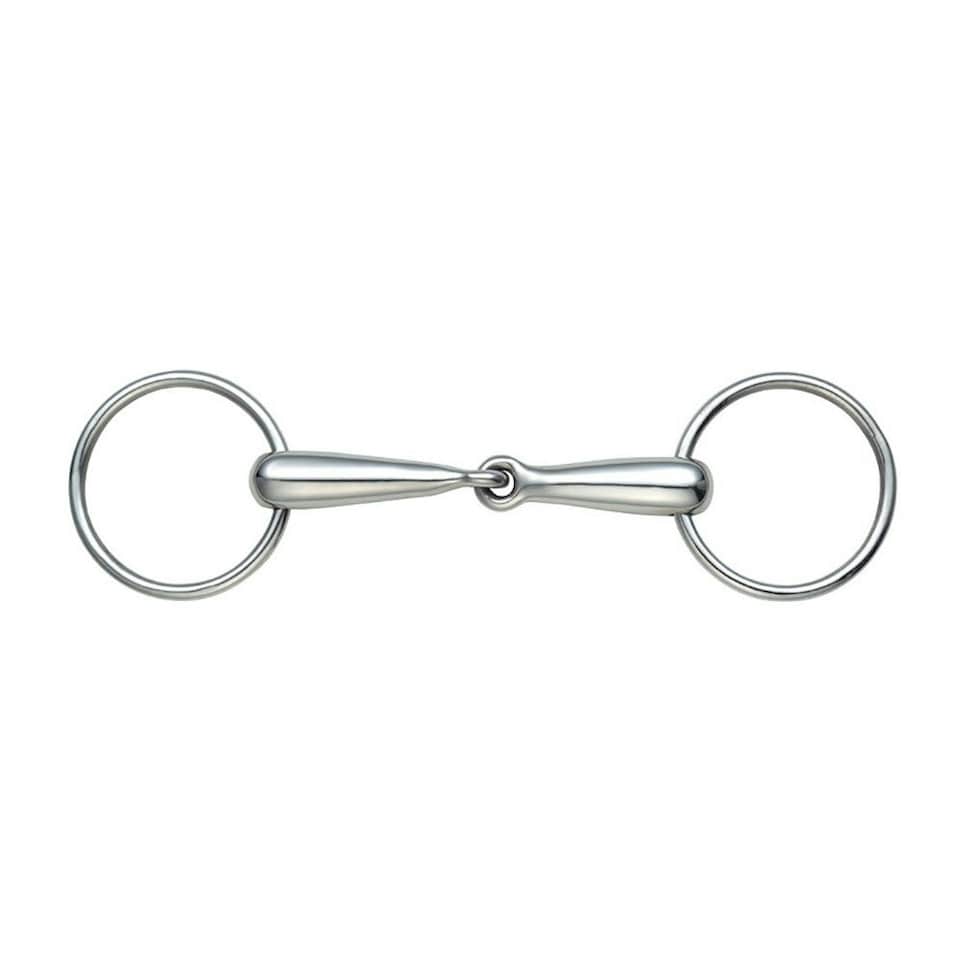 Shires Hollow Mouth Horse Loose Ring Snaffle Bit - Light Steel - 5.75in