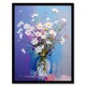 image 1 of White Daisy Bouquet Glass Vase Abstract Oil Black Framed Wall Art Print A4