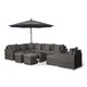 image 6 of Havana 7 Seat Rattan Sofa and Armchair Set w/ Coffee Table and 3 Stools | Grey | Grey | Five Plus Seater