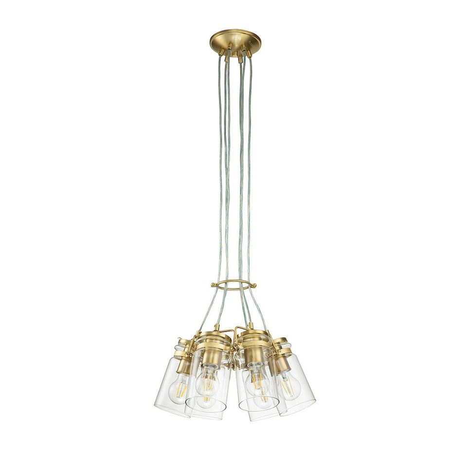 image 1 of Kichler Brinley Cluster Pendant Ceiling Light Brushed Brass