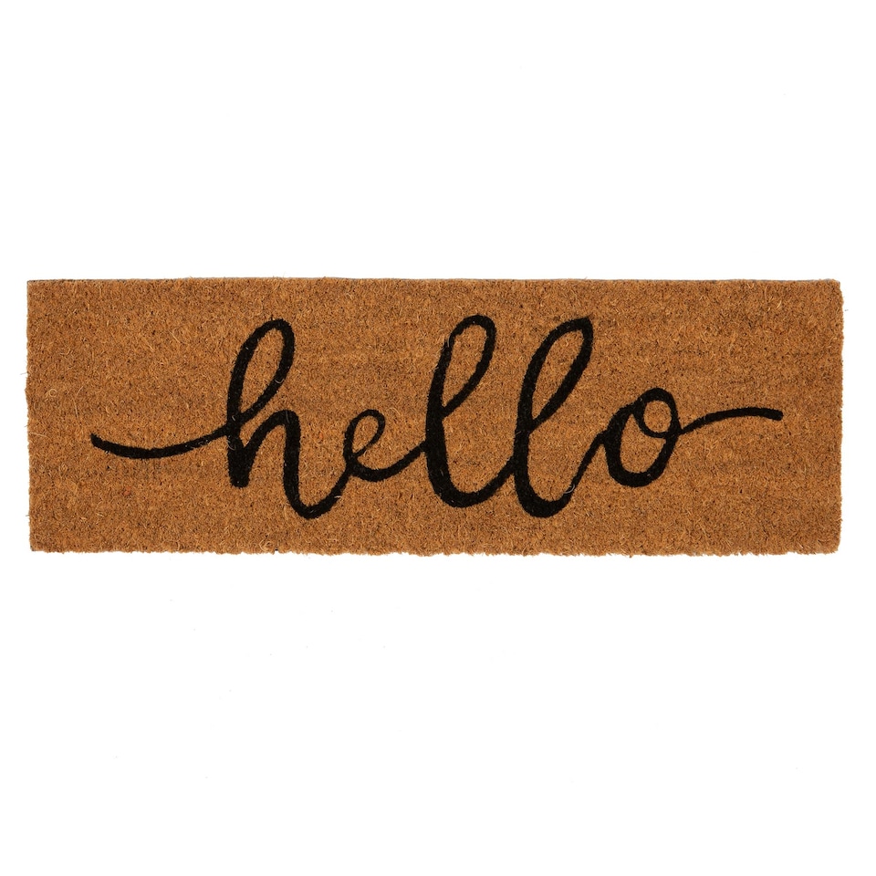 image 1 of Nicola Spring Coir Step Mat - 60 x 20cm - Hello