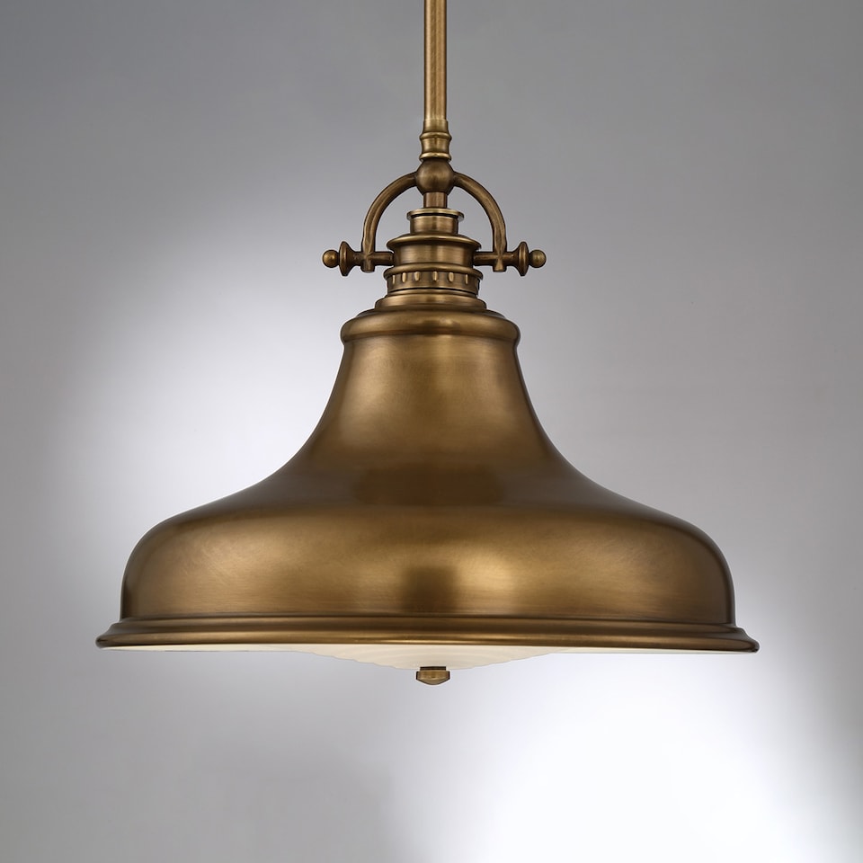 image 1 of Emery 1 Light Dome Ceiling Pendant Weathered brass, E27