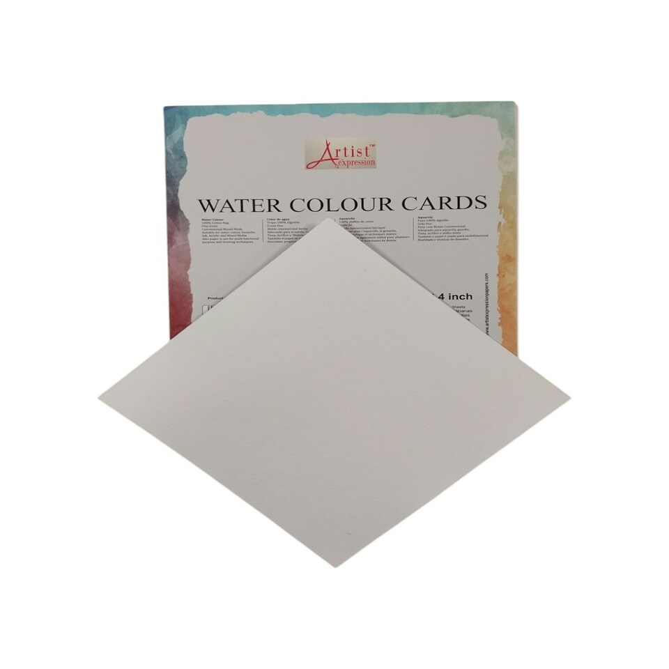 image 1 of Water Colour Cards Folder 15 Sheets 16 x 16cm