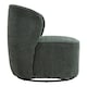 image 3 of Living and Home Chic Upholstered Swivel Chair - Dark Green
