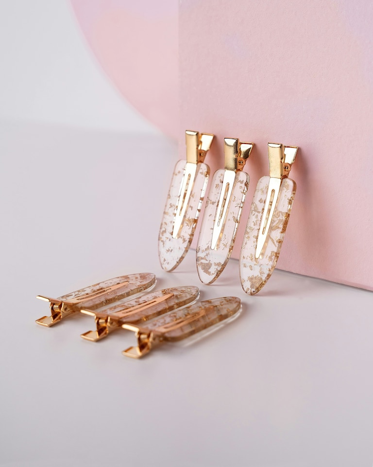 image 1 of Brushworks Gold Flake No Crease Clips