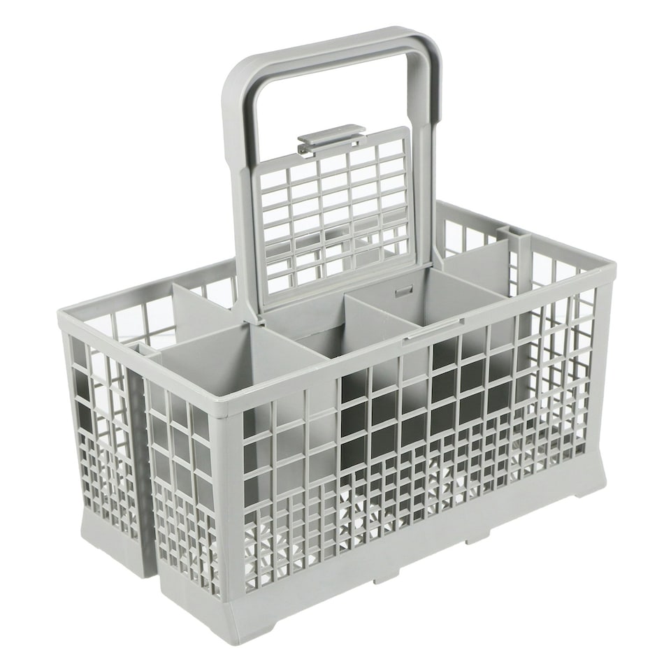 image 1 of SPARES2GO Cutlery Basket Caddy Cage for Bosch Dishwasher (Removable Handle, 240mm)
