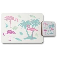 Palm & Flamingo (Placemat & Coaster Set)
