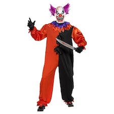Scary Bo Bo the Clown Cirque Sinister Fancy Dress Costume Adult Mens Extra Large