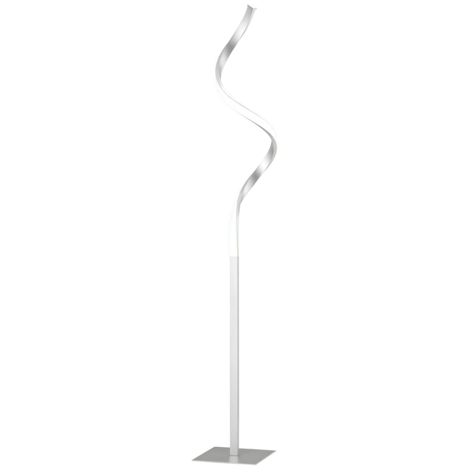 image 1 of HOMCOM Spiral Floor Lamp for Living Room with 3 Adjustable Brightness, Silver