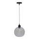 image 1 of First Choice Lighting Barnum Clear Dimple Glass Globe with Black Pendant Fitting Black | Clear