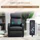 image 4 of HOMCOM Recliner Armchair, Massage Faux Leather Push Back Reclining Chair with Adjustable Leg Rest, Side Pocket, for Home Living Room Theatre, Black