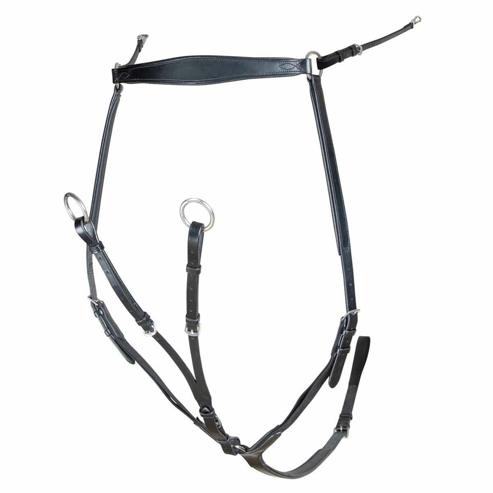 Velociti Rapida Leather Ergonomic Horse Breastplate - Black - Cob
