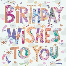 Words 'n' Wishes Traditional Open Birthday Card for a Female, Friend Birthday Card, Multi-Coloured 197 x 152 mm