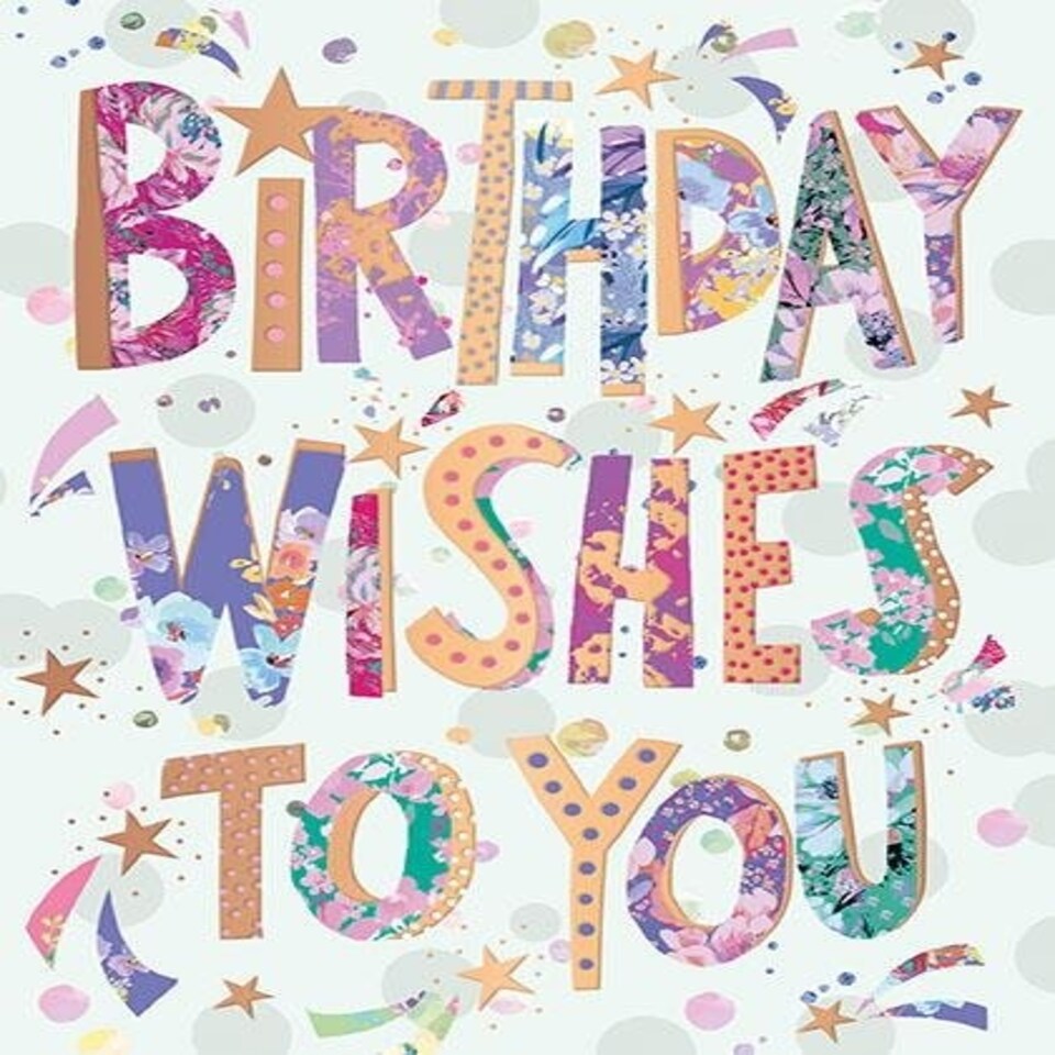 Words 'n' Wishes Traditional Open Birthday Card for a Female, Friend Birthday Card, Multi-Coloured 197 x 152 mm