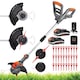 image 1 of Terratek 20V 2 in 1 Electric Cordless Grass Strimmer Garden Grass Cutter Trimmer 2 Batteries & 32 Blades & Spool Included
