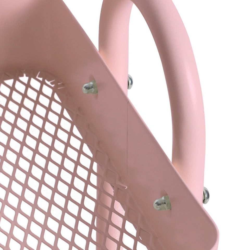 image 1 of Levede 3 Tiers Kitchen Trolley Cart Steel Storage Rack Shelf Organiser Pink